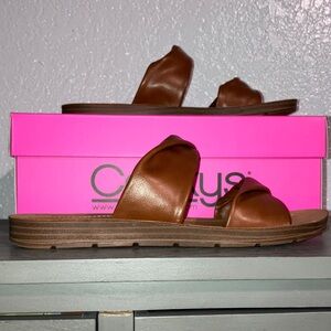 Corkys Brown Double-Strap Sandals
